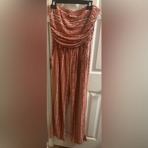 Rue21 Terracotta Patterned Wide Leg Jumpsuit